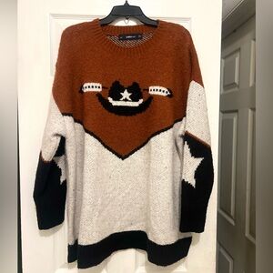 ZARA Western cowboy oversized knit sweater
